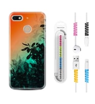 General Mobile GM8 Go GM9 GM20 Pro Plus Kılıf Kablo Koruma Spiral Silikon Güzel Çiçekler 1712