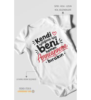 Anneanneye Özel Kısa Kollu Bebek Body %100 Pamuk