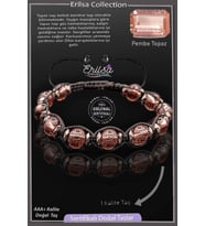 Sertifikalı Terahertz - Pembe Topaz Taşı Bileklik - Ayarlamalı