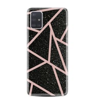 Samsung a71 A72 A73 A7 A9 2018 C7 C9 Kılıf Desenli Silikon Pembe Şeritli Mermer 1312