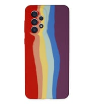 Pilelistore   Samsung Galaxy A73 5G Kılıf Ebruli Lansman Silikon - Kırmızı-Mor