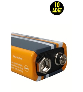 10 Adet 9 Volt Pil - 9v Oyuncak Araba Drone Kumanda Pili -9volt Çift Başlı Kare Pil