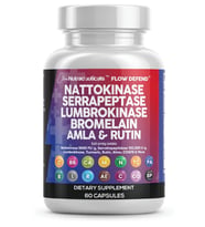 Clean Nutraceuticals Nattokinase, Serrapeptase, 60 Capsul,Lumbrokinase, Enzyme with Bromelain Papain Papaya Enzymes Rutin Extract Amla Magnezium Vitamin B6 & VIT C. (Renksiz)