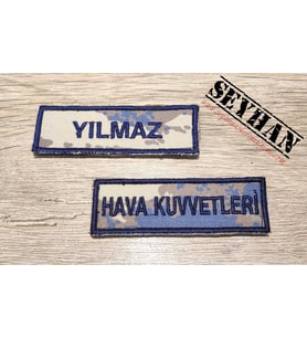 Hava Kuvvetleri 2019 Kamuflaj İsimlik ve Hava Kuvvetleri Yazısı