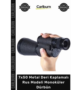 #Dürbün Profesyonel Askeri Optik Kalite 7x50 Metal Deri Kaplamalı Rus Modeli Monoküler Dürbün