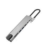 Schulzz 4K HDMI USB 3.0 Type-C Ethernet 8 in 1 USB Hub Mac Ipad Uyumlu (Gri)