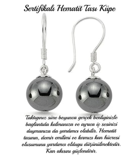 Sertifikalı Hematit Taşı Doğal Taş Küpe (kan Taşı) (Çok Renkli)