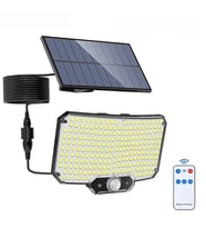TechTic Güneş Enerjili Solar Lamba 234LED Hareket Sensörlü Kumandalı Su Geçirmez Duvar Lambası