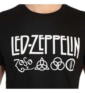 Bant Giyim - Led Zeppelin Siyah Erkek T-shirt Tişört