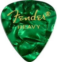 Fender 1980351971 Premium Celluloid 351 Shape Heavy Gitar Penası (Green Moto) Yeşil İnci Desen Sert Yapı ile Net ve Parlak Ton (12'li)