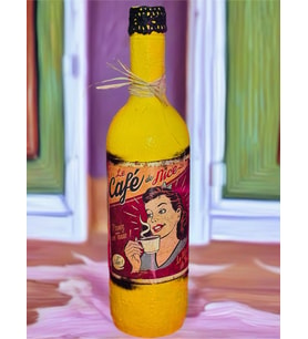 Pinup girl handmade şişe şamdan