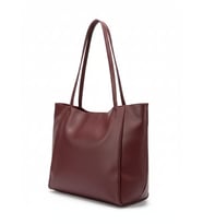 ÜçKol Ticaret Geniş İç Hacimli Nubuk Görünümlü Deri Shopper Çanta (Bordo)