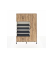 Arges Dolap 11 Raflı 5 Kapaklı 132x30x195 Aytaşı-Çam/Antrasit