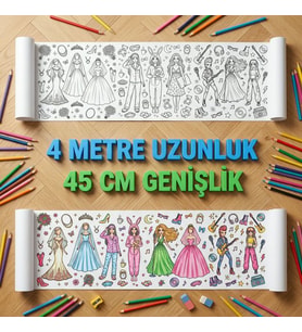 Boyama Kitabı Mankenler Moda Dünyası Rulo 4 Metre uzunluk 45 Cm Genişlik