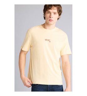 Defacto Baskılı Sarı Erkek T-Shirt H2517AX/YL252