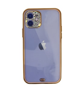 Iphone 12 Kılıf Liva Taşlı Silikon - Pembe