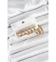 Çelik Gold Renk Kadın Küpe Seti - Tj-Bkp11221