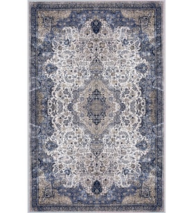 Eliana Home Baskılı, Yıkanabilir Kaymaz Taban Salon Halısı LNA1557-HT337 100x150 cm (Mavi)