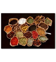 Cakapuzzle Kağıt Torbalarda Baharatlar Siyah Arkaplan Puzzle Yapboz MDF (Ahşap) (120 Parça)