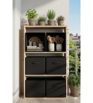 4’lü Siyah Kumaş Dolap İçi Düzenleyici Kutu - 30x30x30 cm Katlanabilir Çok Amaçlı Saklama Kutusu (Standart)