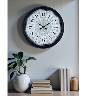 River World Duvar Saati 40 cm  Metal Deseni Zarif Tasarımı Şaheser