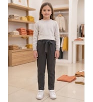 Kız Çocuk Krinkıl Kumaşlı Pantolon - 5-6 YAŞ / SİYAH