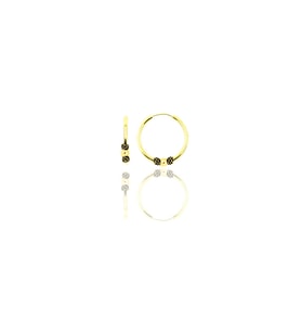 Söğütlü Silver Gümüş altın yaldızlı 14 mm toplu halka küpe