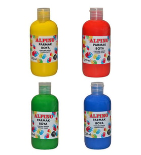 Alpino Parmak Boyası Kırmızı Mavi Yeşil Sarı 250ml Set