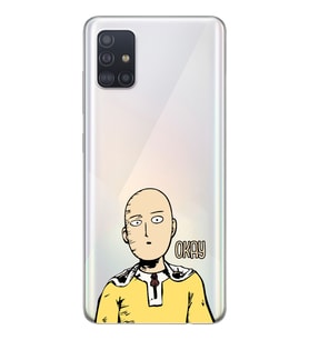 Samsung Galaxy A51 Uyumlu One Punch Man Tasarımlı Şeffaf Telefon Kılıfı