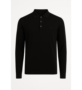 Simenti Regular Polo Yaka Düğmeli Erkek Triko - 7422 (Siyah)