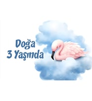 Sevimli Kuğu Temalı Doğum Günü Afişi -2 70x100 cm