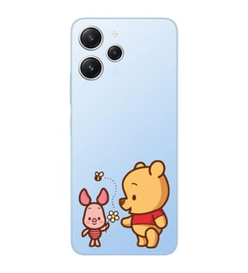 Xiaomi Redmi 12 Uyumlu Uyumlu Pooh & Piglet Tasarımlı Şeffaf Telefon Kılıfı