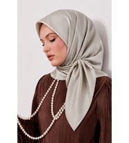 Lesscarves Çift Taraflı Düz Pamuk İpek Eşarp LS2200