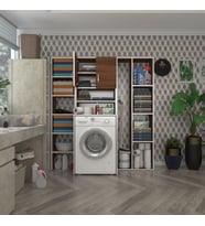 Kenzlife çamaşır makinesi dolabı hayzummega cvz 180*156*55 banyo kiler çift kapaklı arkalıklı (Karışık)