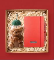 Kişiye Özel Defter & Touchpen Kalem & Barista Ayıcık Şişe Hediye Seti