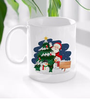 BK Gift Yılbaşı Tasarımlı Beyaz Kupa Bardak-1