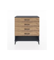 Arges Şifonyer 4 Çekmeceli 88x30x96 Antrasit-Çam
