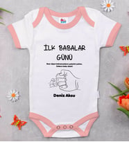 BK Kids Kişiye Özel Pembe Bebek Body Zıbın - Model 27