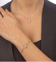 Else Silver Mix Taşlı Gümüş Umut Çiçeği Kolye Bileklik Kombin
