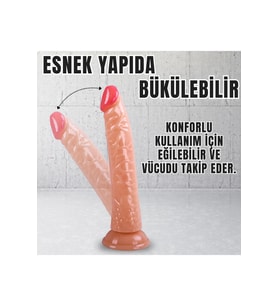 UNIQUE Realistik Dokuda Dildo Vantuzlu Gerçekçi Yapay Penis 21 cm