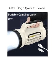Ultra Şarjlı Güçlü El Feneri Hızlı Dolum Ve Kablo Ile Şarj Imkanı Portatif Hafif Deprem