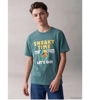 LCW Kids Yeşil Bisiklet Yaka Brawl Stars Baskılı Erkek Çocuk Tişört