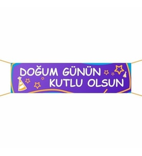 Doğum Günü Pankartı-1 75x300 cm (Çok Renkli)