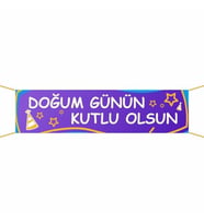 Doğum Günü Pankartı-1 75x300 cm (Çok Renkli)