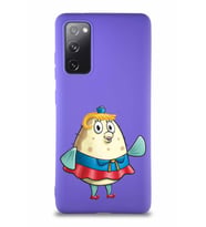 Samsung Galaxy S20 FE Soft Premier Kapak Bayan Puff Tasarımlı Silikon Kılıf - Mor (Şeffaf)