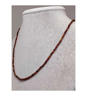 Lal (garnet – Granat ) Taşı 2mm Kolye (SABİT KLİPSLİ) (41260)