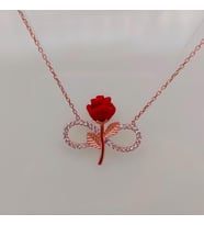 SONSUZLUĞUN GÜLÜ 925 AYAR GÜMÜŞ KOLYE