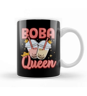Funny Boba Queen Kawaii Bubble Tea Boba Anime Kupa Bardak Porselen