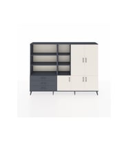 Arges Dolap 11 Raflı 3 Çekmeceli 5 Kapaklı 220x30x163 Antrasit-Aytaşı/Antrasit