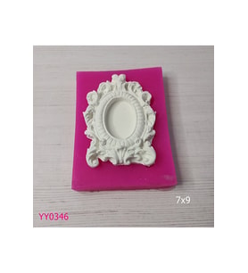 YY0346 Kenarları İşlemeli Elips Çerçeve Silikon Kalıp